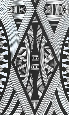 Black White Tribal Lines artwork preview