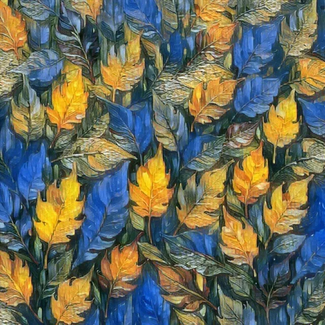 Blue And Gold Leaf artwork preview